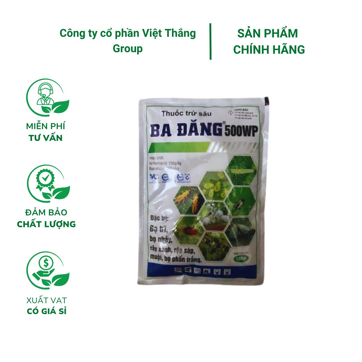 Thuốc trừ sâu BA ĐĂNG 500WP đặc trị bọ trĩ, rệp sáp – Gói 100 gram 2