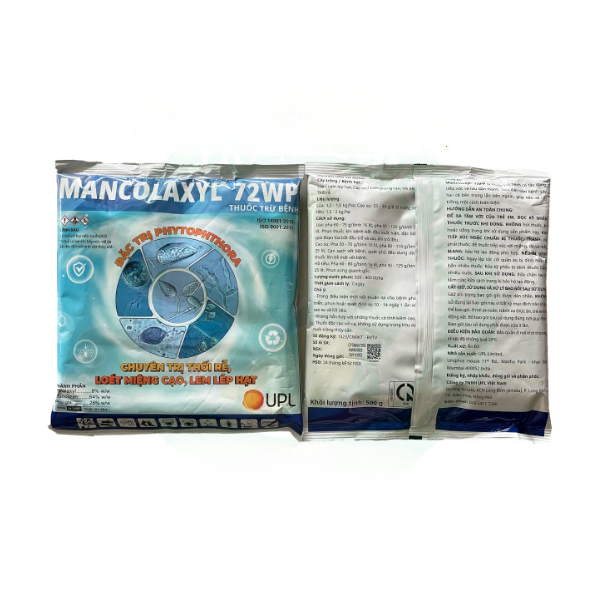 Thuốc trừ bệnh thối rễ, lở cổ rễ, sương mai MANCOLAXYL 72WP – Gói 500gram 2