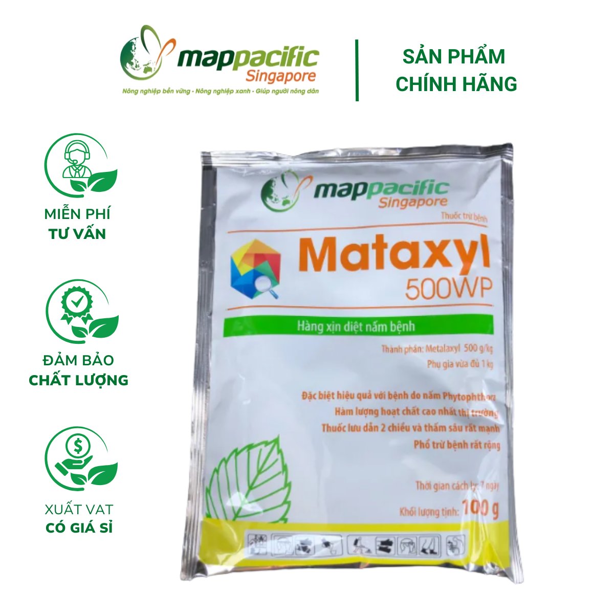 Thuốc trừ bệnh Mataxyl 500WP – Gói 100g