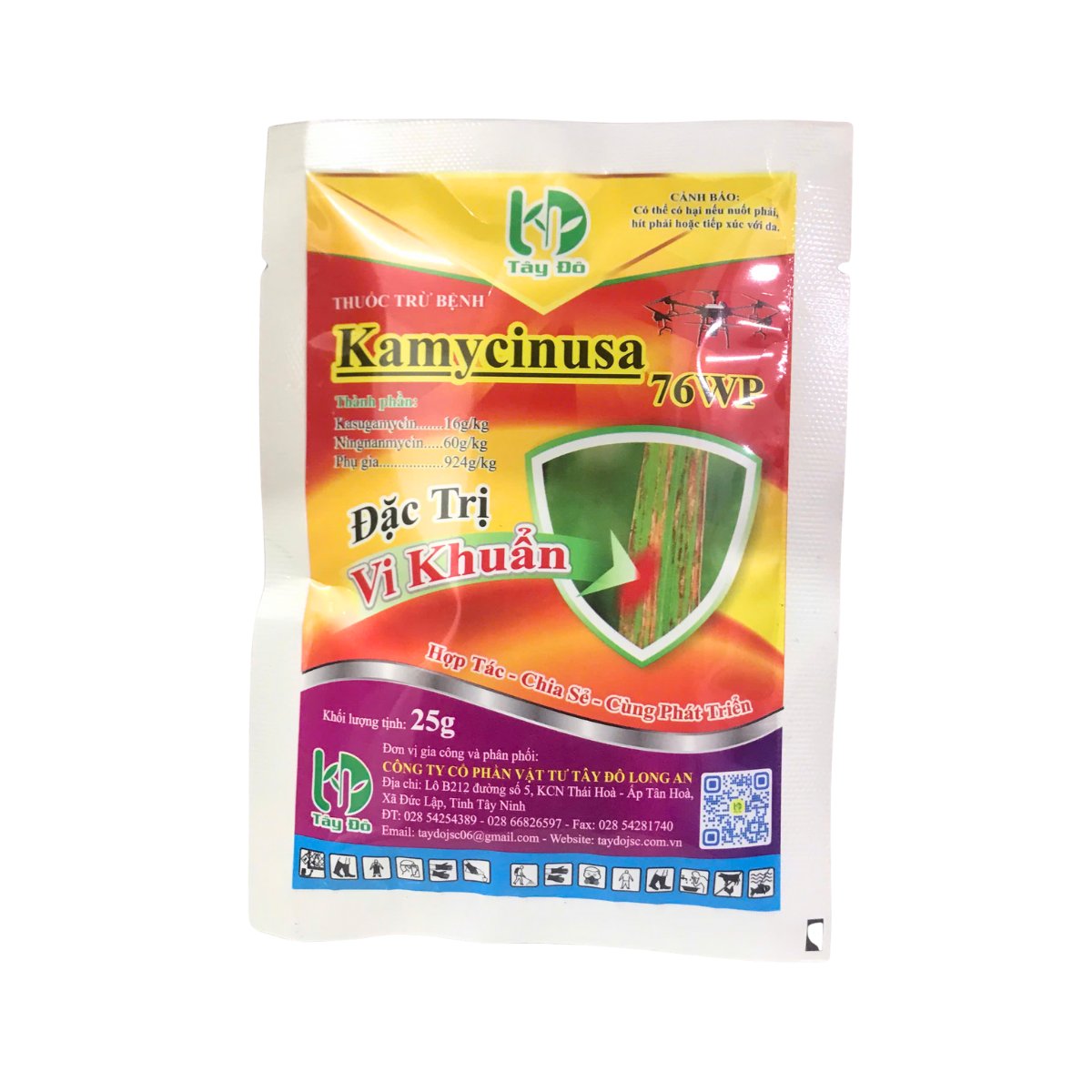 Thuốc trừ bệnh Kamycinusa 76WP (Gói 25 gram)- Trị bệnh đốm sọc, bạc lá, lép hạt 2
