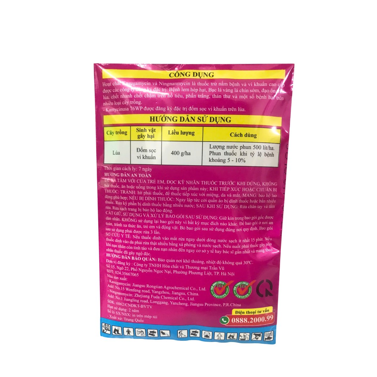 Thuốc trừ bệnh Kamycinusa 76WP (Gói 25 gram)- Trị bệnh đốm sọc, bạc lá, lép hạt 3