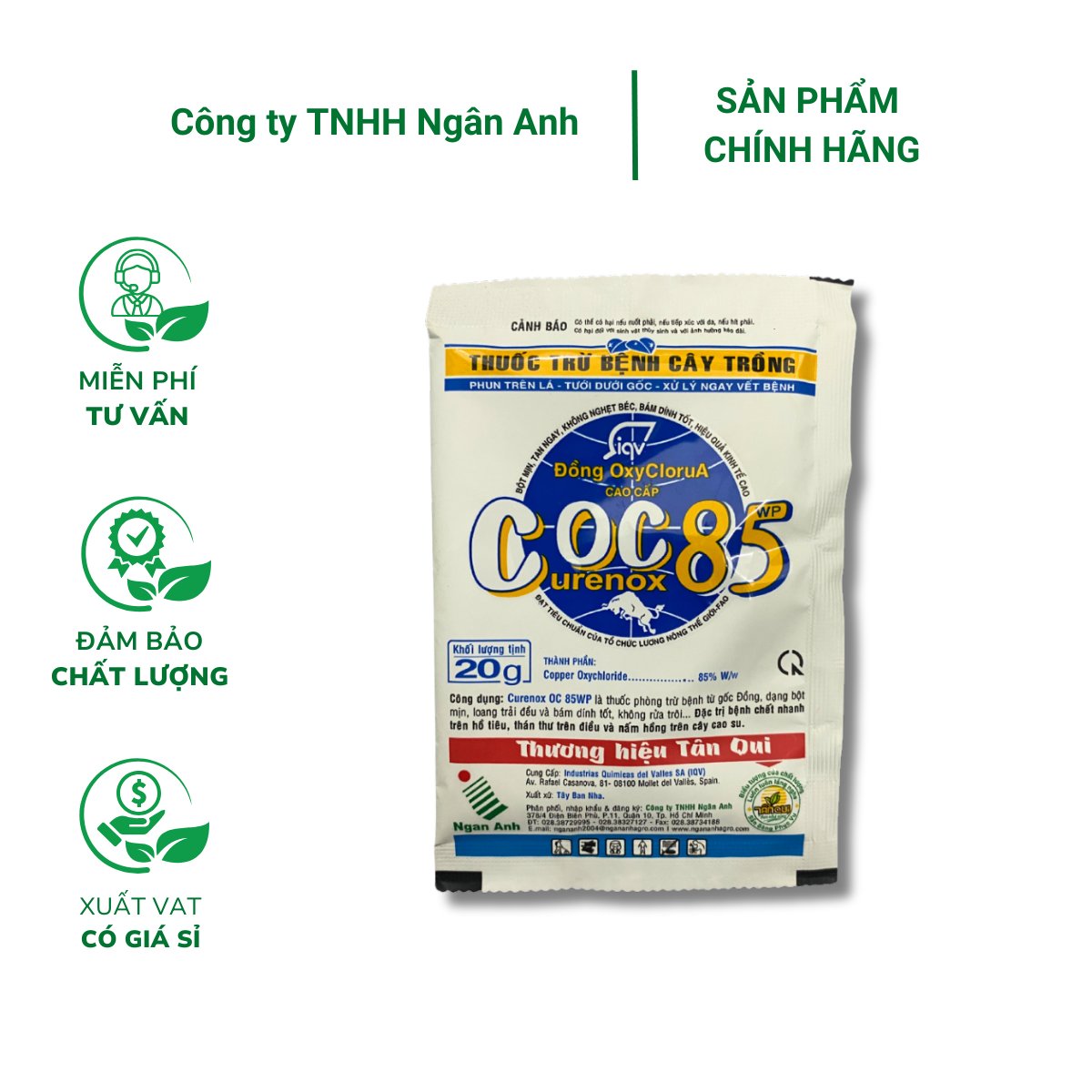 Thuốc trừ bệnh cây trồng COC85 (20g) – Trừ nấm và vi khuẩn từ gốc đồng