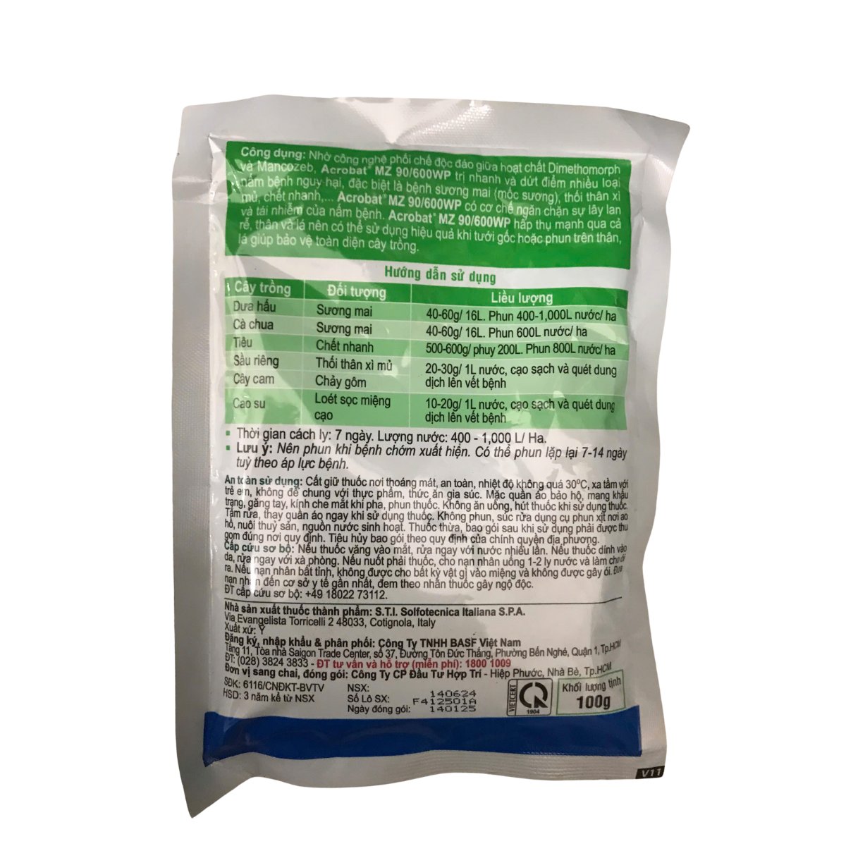 Thuốc trừ bệnh Acrobat MZ 90/600WP (Gói 100g) – Đặc trị sương mai, chết nhanh, thối thân xỉ mủ 3