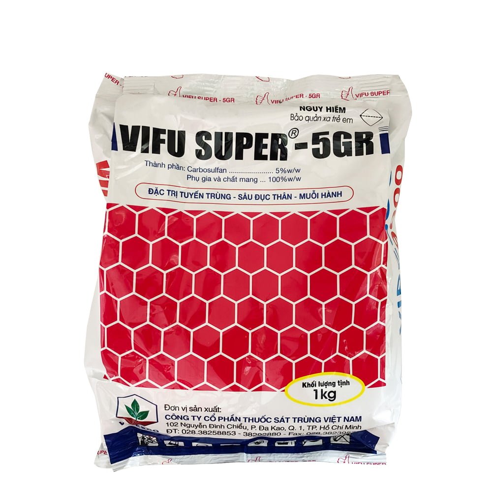 Thuốc đặc trị sùng đất, sâu đục thân VIFU – SUPER 5GR – Gói 1kg 2
