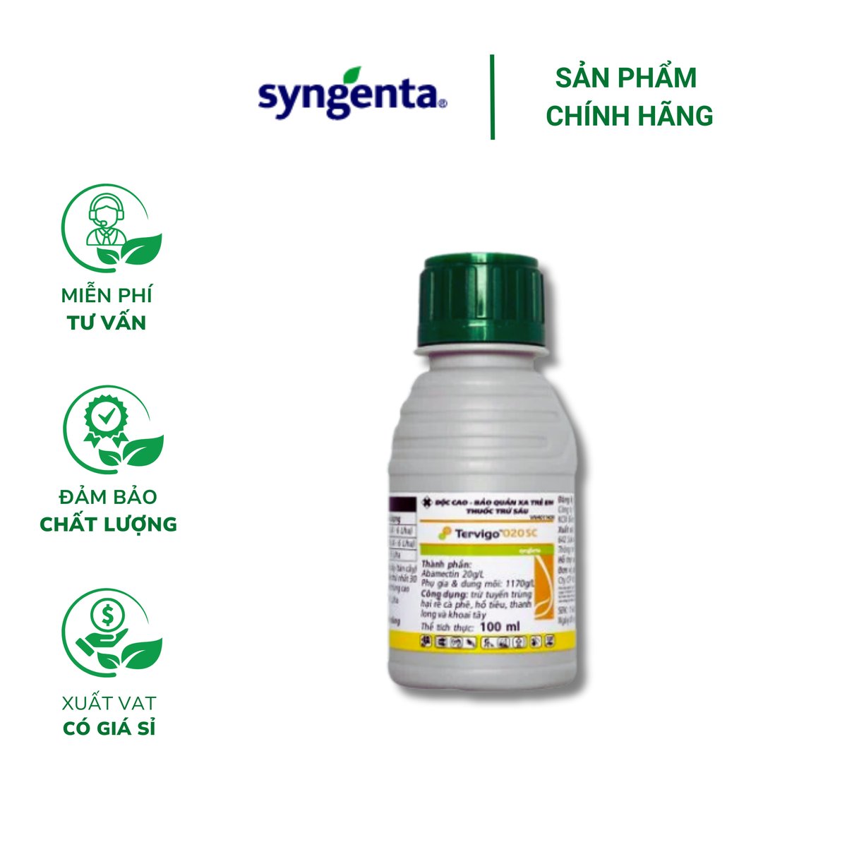 Tervigo 020SC (100ml) – Phòng ngừa tuyến trùng, ngăn thối rễ cây trồng, hoa kiểng
