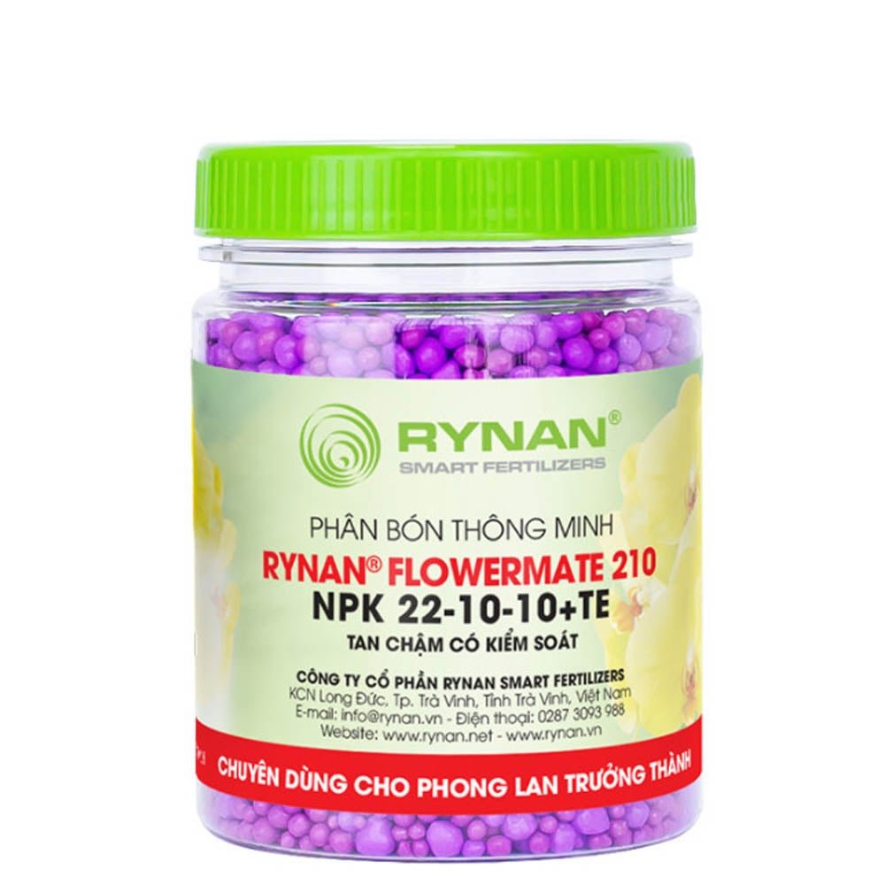 Phân tan chậm Rynan FM 210 (22-10-10) – Hỗ trợ tái tạo và phát triển chồi giai đoạn ra hoa phong lan 2