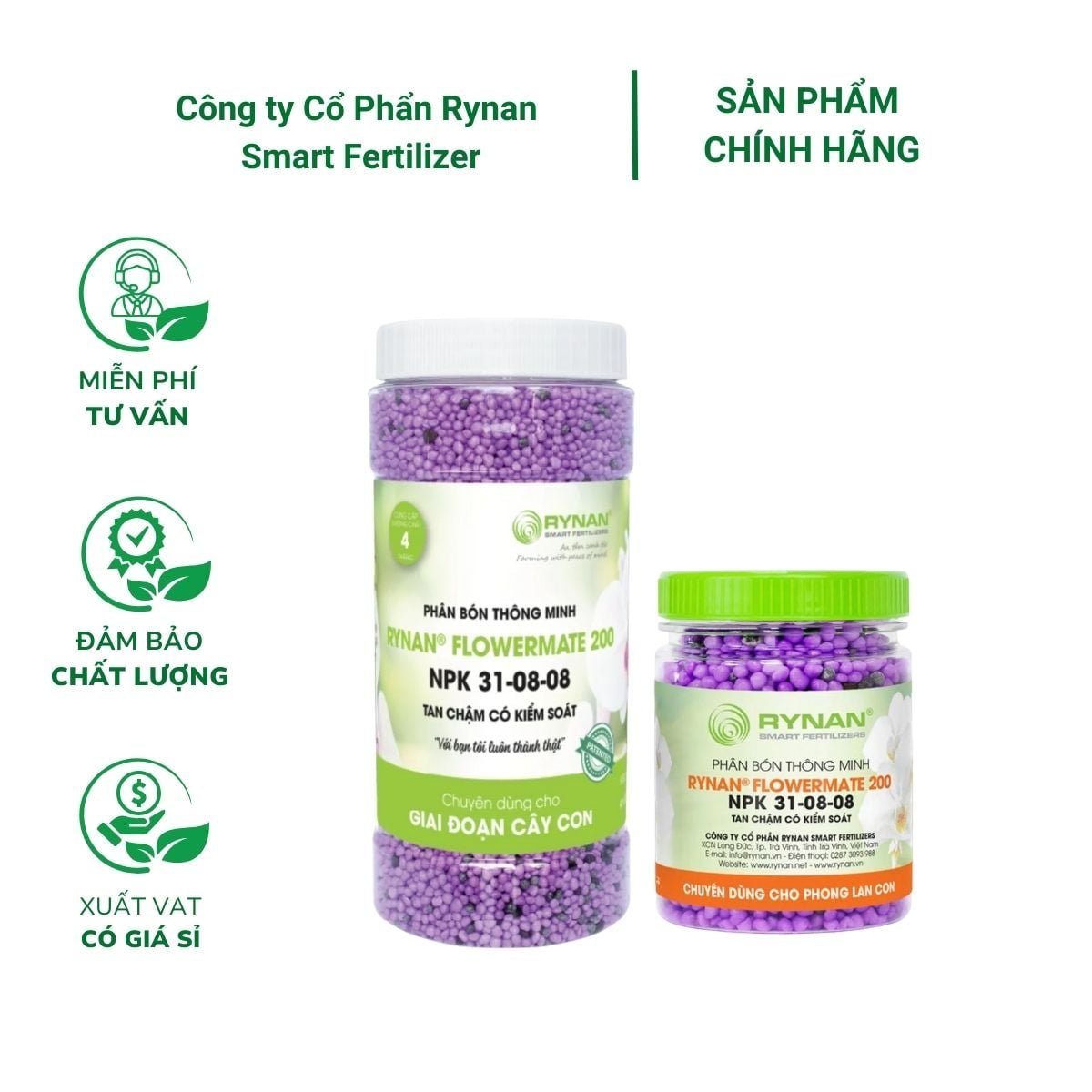 Phân tan chậm Rynan FM 200 (31-08-08) – Cây phát triển xanh tốt, bền dinh dưỡng