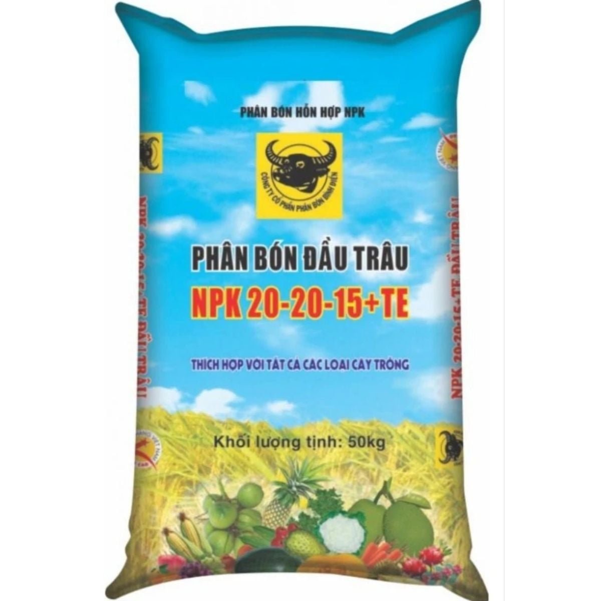 Phân NPK Đầu Trâu 20-20-15+TE (Bao 50kg) – Tăng năng suất, chất lượng cây trồng 2