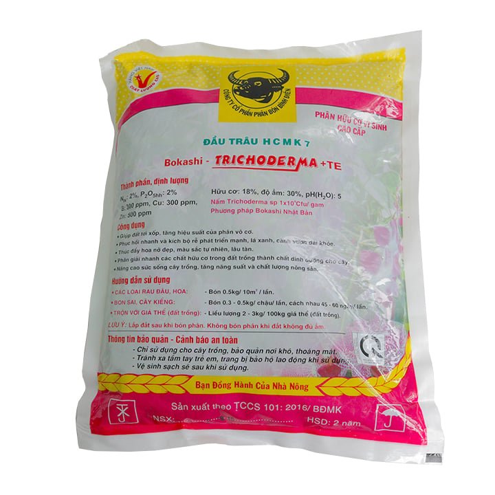 Phân đầu trâu HCMK7 hữu cơ trichoderma + TE (5kg) – Tăng trưởng cây con, phục hồi sau thu hoạch, ra rễ khoẻ 3