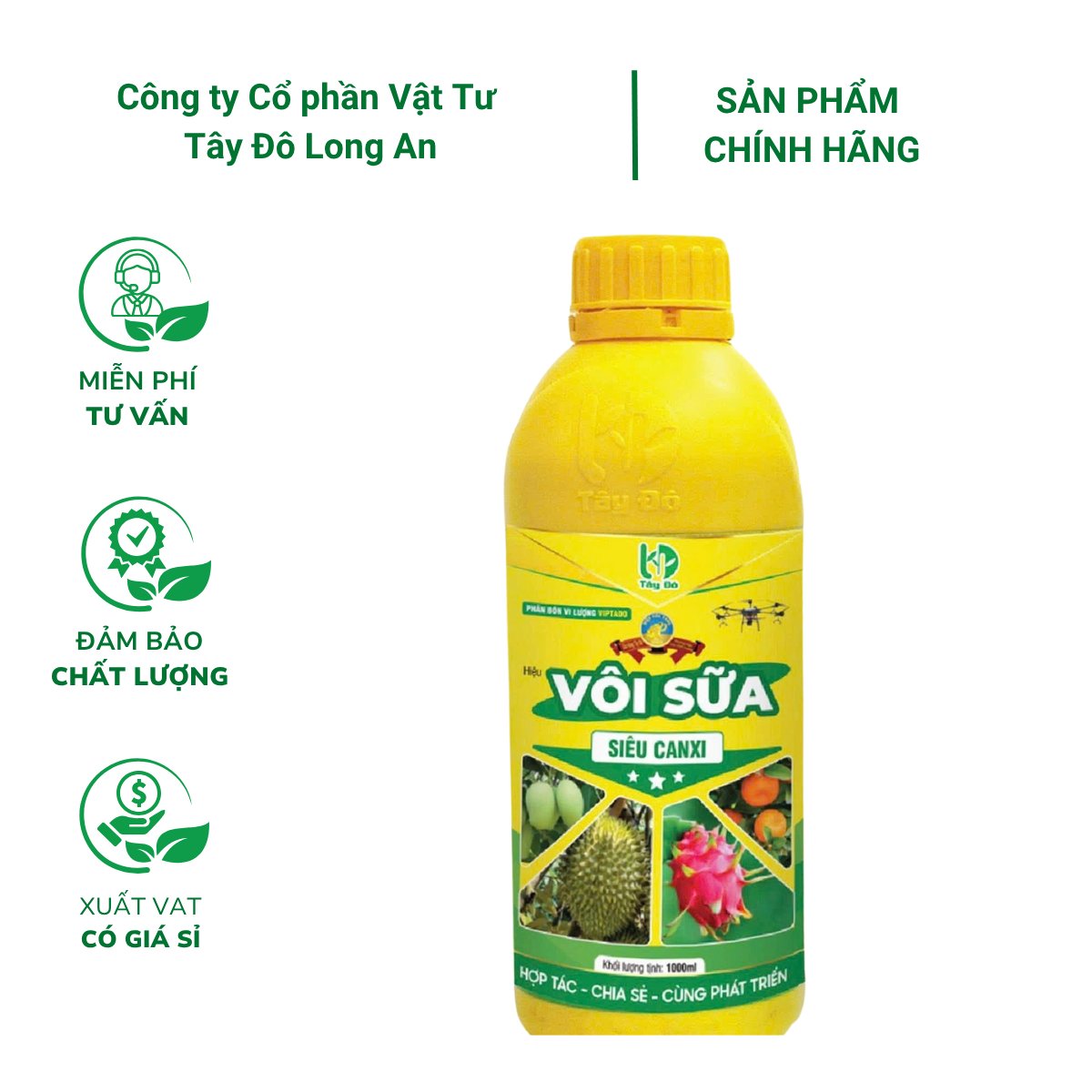 Phân bón vi lượng VIPTADO (Vôi sữa) – Chai 1 Lít