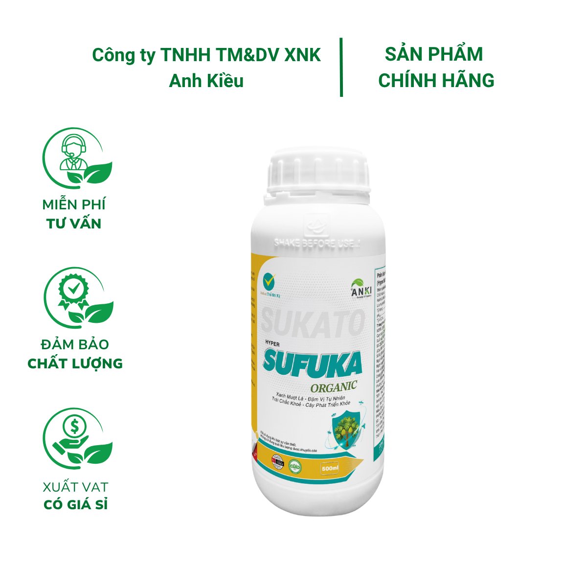 Phân bón Sukato (Hyper Sufuka Organic) – Chai 500ml
