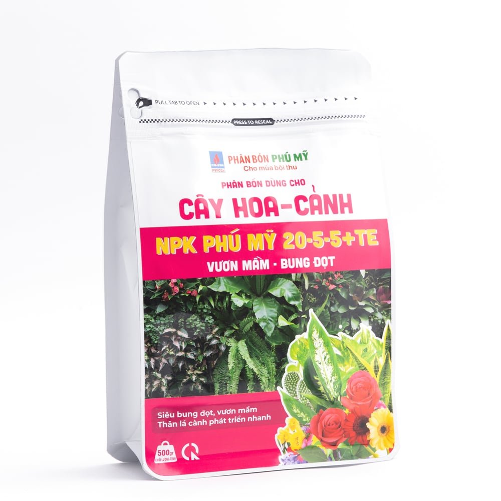 Phân NPK Phú Mỹ 20-5-5+TE Cây hoa – cảnh – Gói 500 gram 2