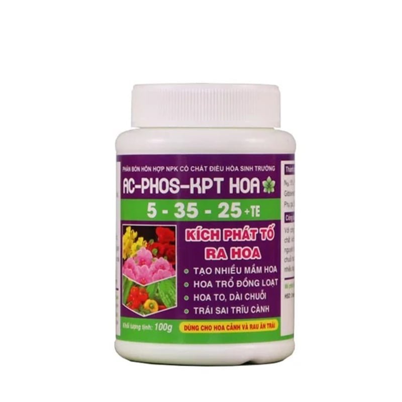 Phân Bón NPK AC – PHOS 5-35-25 + TE kích phát tố ra hoa – Hũ 100g 2