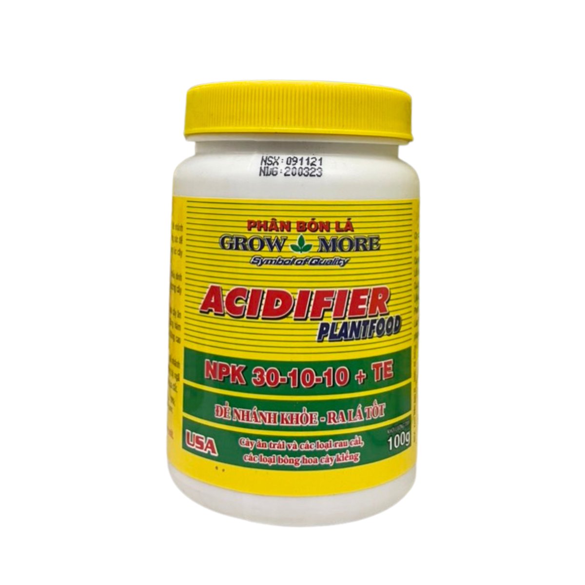 Phân bón lá Growmore Soil Acidifier 30-10-10+TE (100g) – Đẻ nhánh khỏe, xanh lá, tăng sức đề kháng cho cây trồng 2