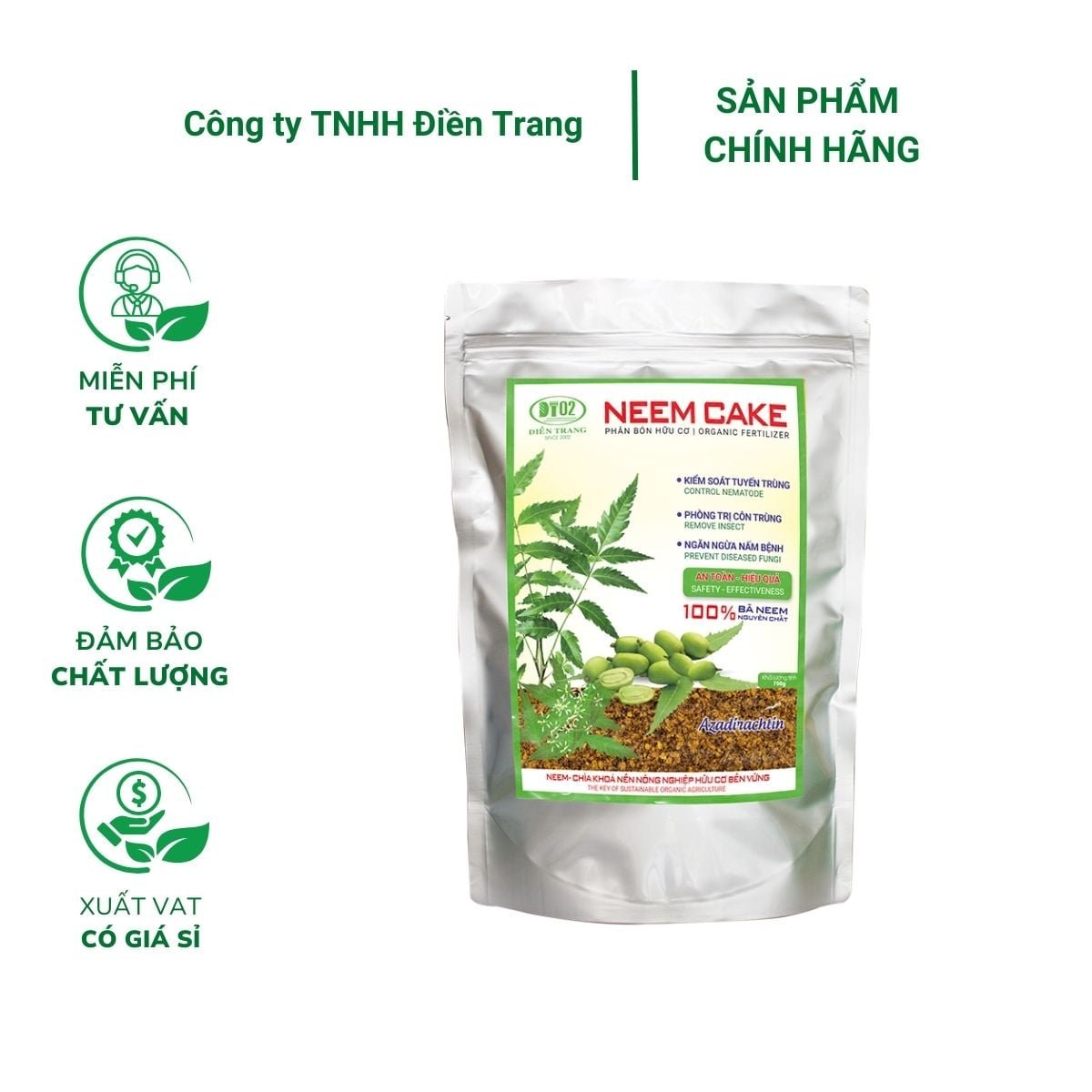 Phân Hữu Cơ Neem Cake – Trừ Cuốn Chiếu, Sùng Đất, Rệp Đất, Côn Trùng Gây Hại 750 Gram