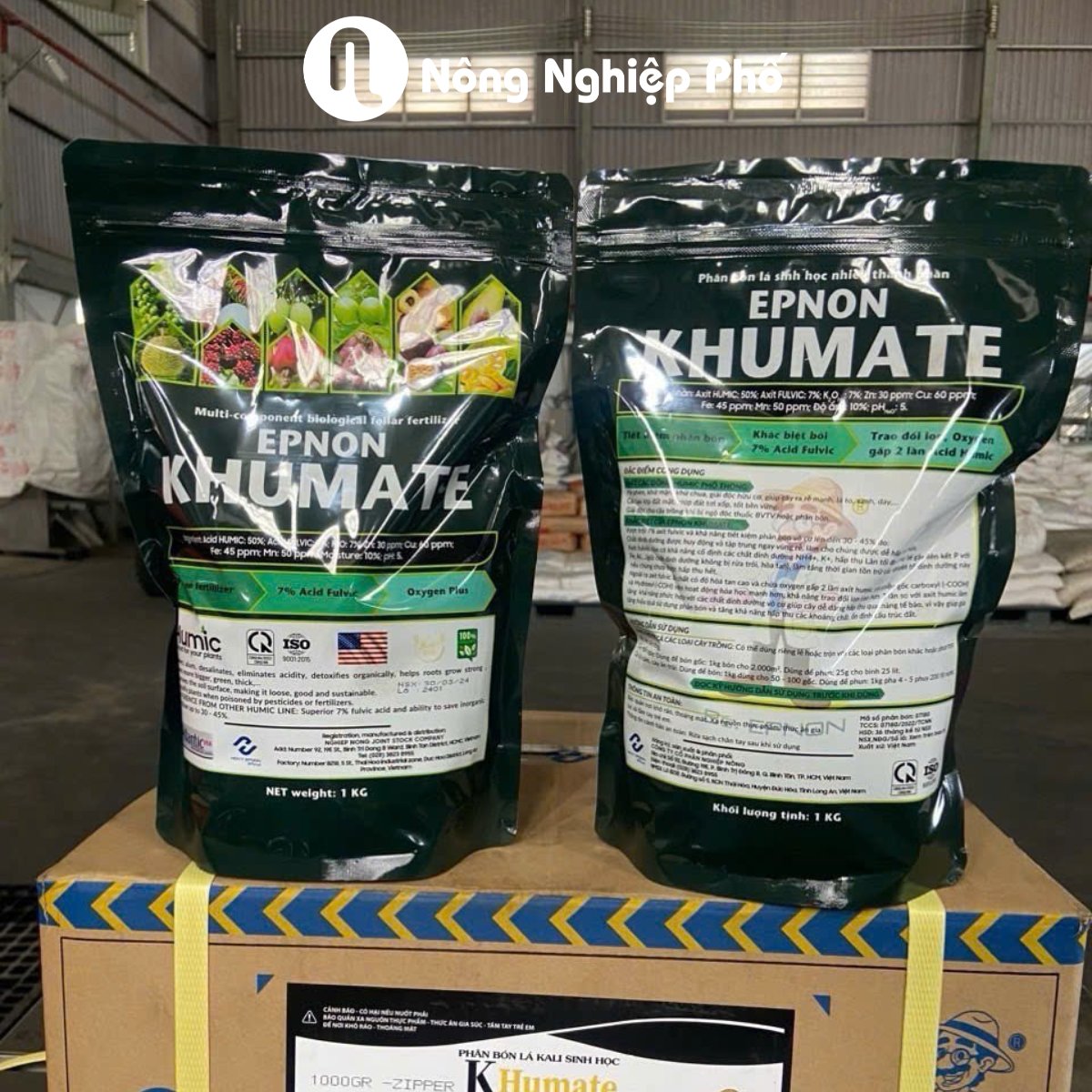 Phân bón EPNON K-HUMATE (Humic Acid) Cải tạo bề mặt đất, Hạ phèn, khử mặn, giải độc hữu cơ, giúp cây ra rễ cực mạnh – Túi zip 1kg 3