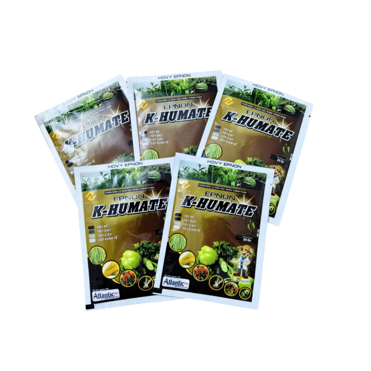 Phân bón EPNON K-HUMATE (Humic acid) Cải tạo bề mặt đất, Hạ phèn, khử mặn, giải độc hữu cơ, giúp cây ra rễ cực mạnh. – gói 20 gram 2