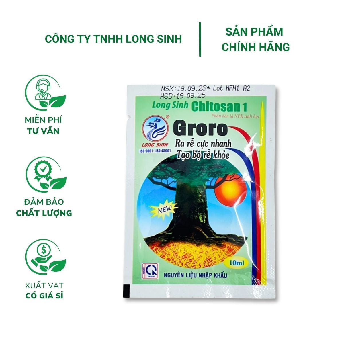 Phân bón Groro Chitosan kích rễ cực mạnh – Gói 10ml