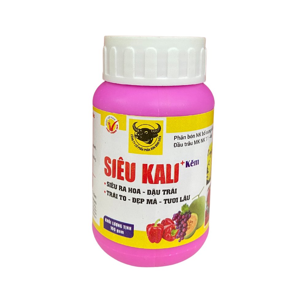 Phân bón Đầu Trâu Siêu Kali Kẽm siêu ra hoa, đậu trái – Chai 100 gram 2