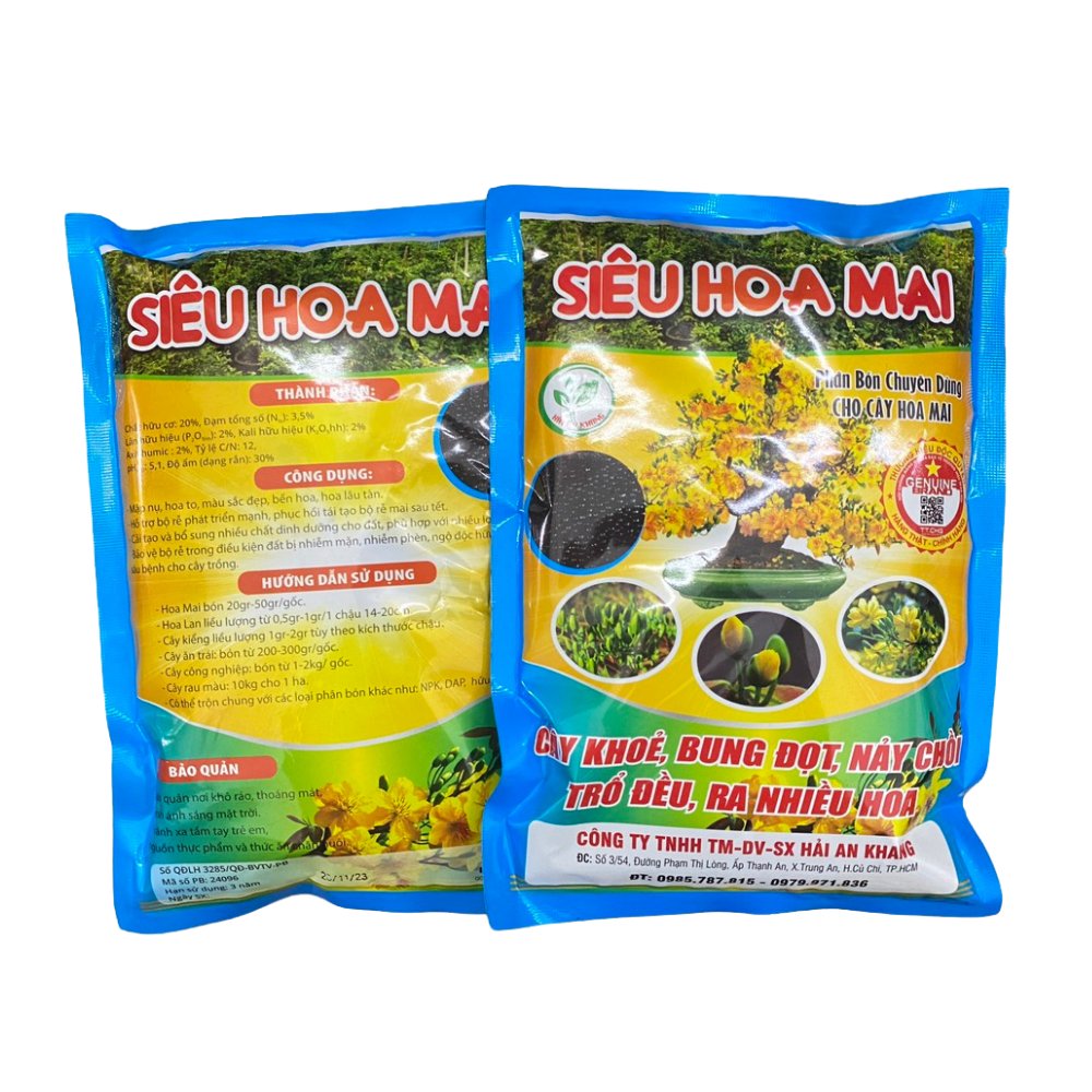 Phân bón kích hoa, kích nụ, phục hồi rễ cho hoa mai – Siêu Hoa Mai – Gói 700 gram 3