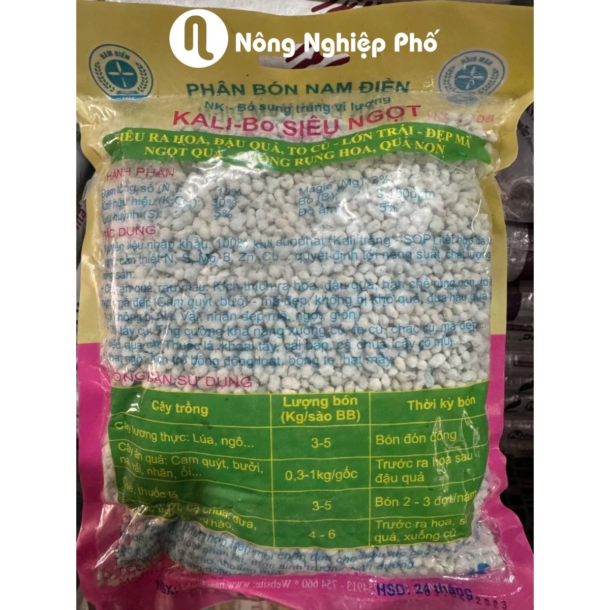 Phân bón hỗn hợp NK-Vi Lượng Nam Điền Kali-Bo – Gói 1kg 3