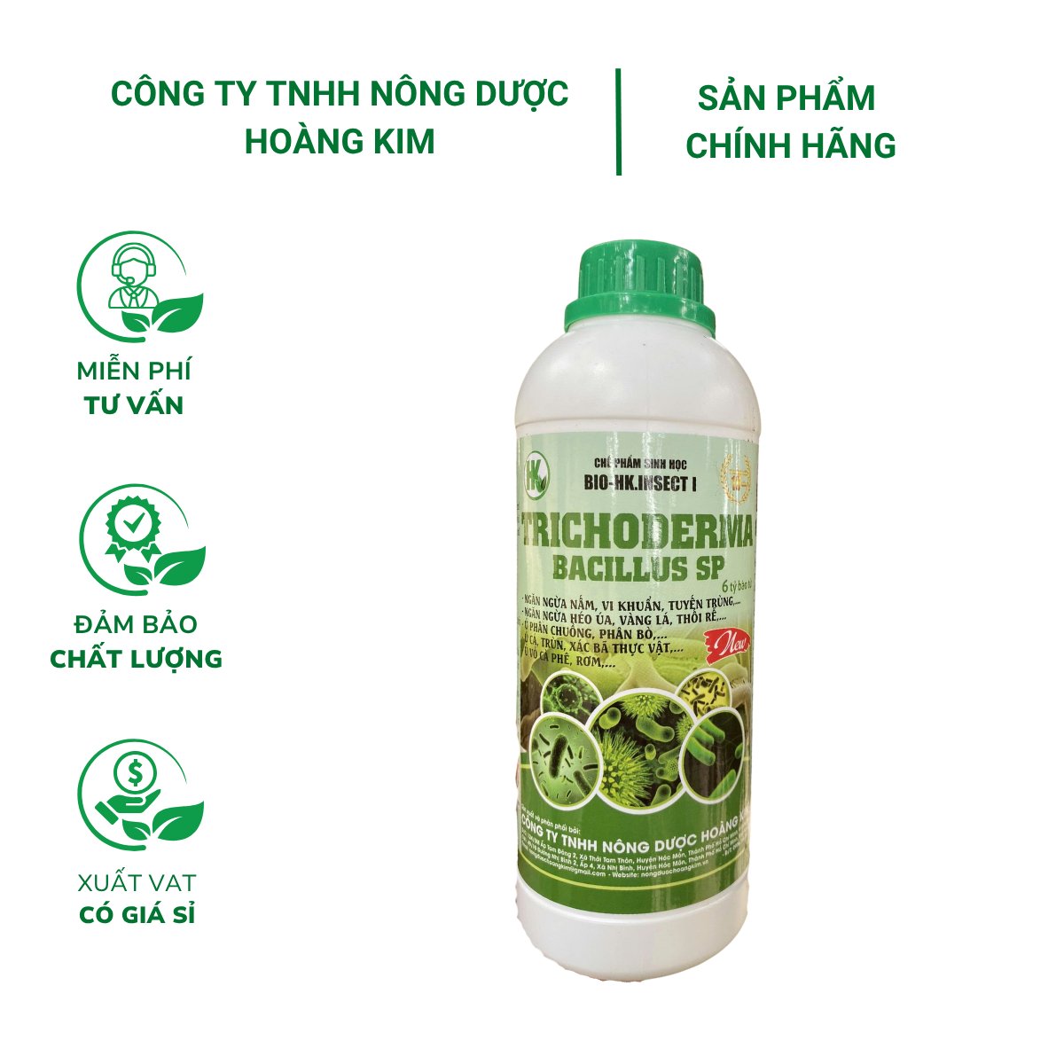 Nấm TRICHODERMA BACILLUS Dạng Nước – Chai 1 Lít