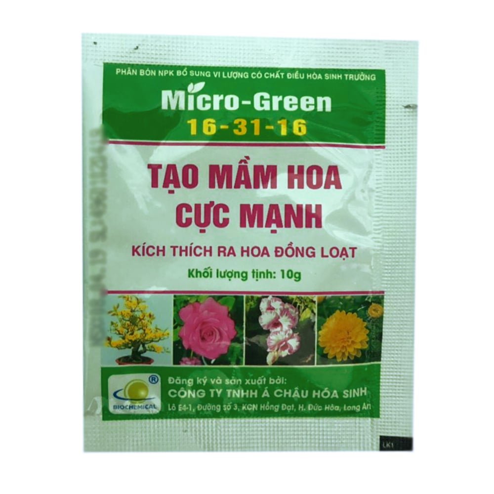 Phân NPK Micro Green 16-31-16 – Tạo mầm hoa cực mạnh, kích thích ra hoa đồng loạt (Gói 10g) 3