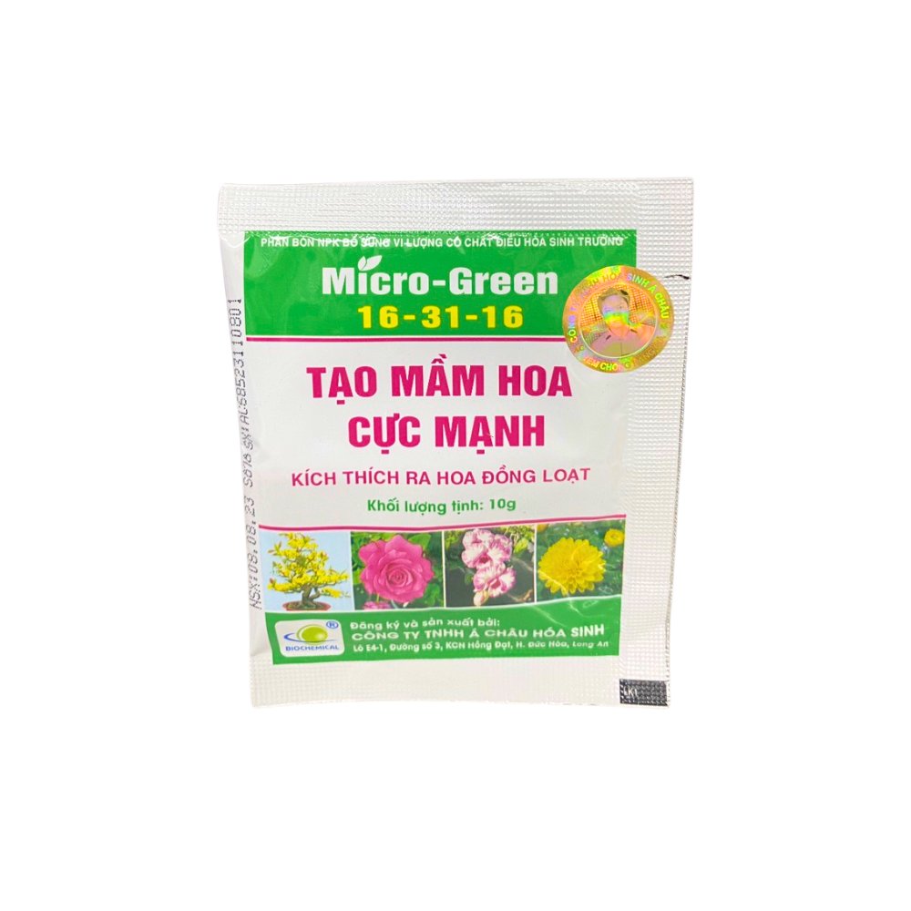 Phân NPK Micro Green 16-31-16 – Tạo mầm hoa cực mạnh, kích thích ra hoa đồng loạt (Gói 10g) 2