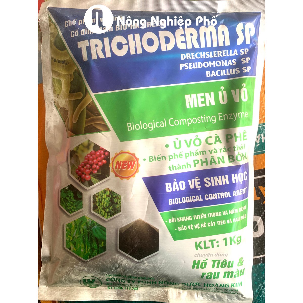 Men ủ sinh học TRICHODERMA – HUMIC HOÀNG KIM săn tuyến trùng – Gói 1kg 2