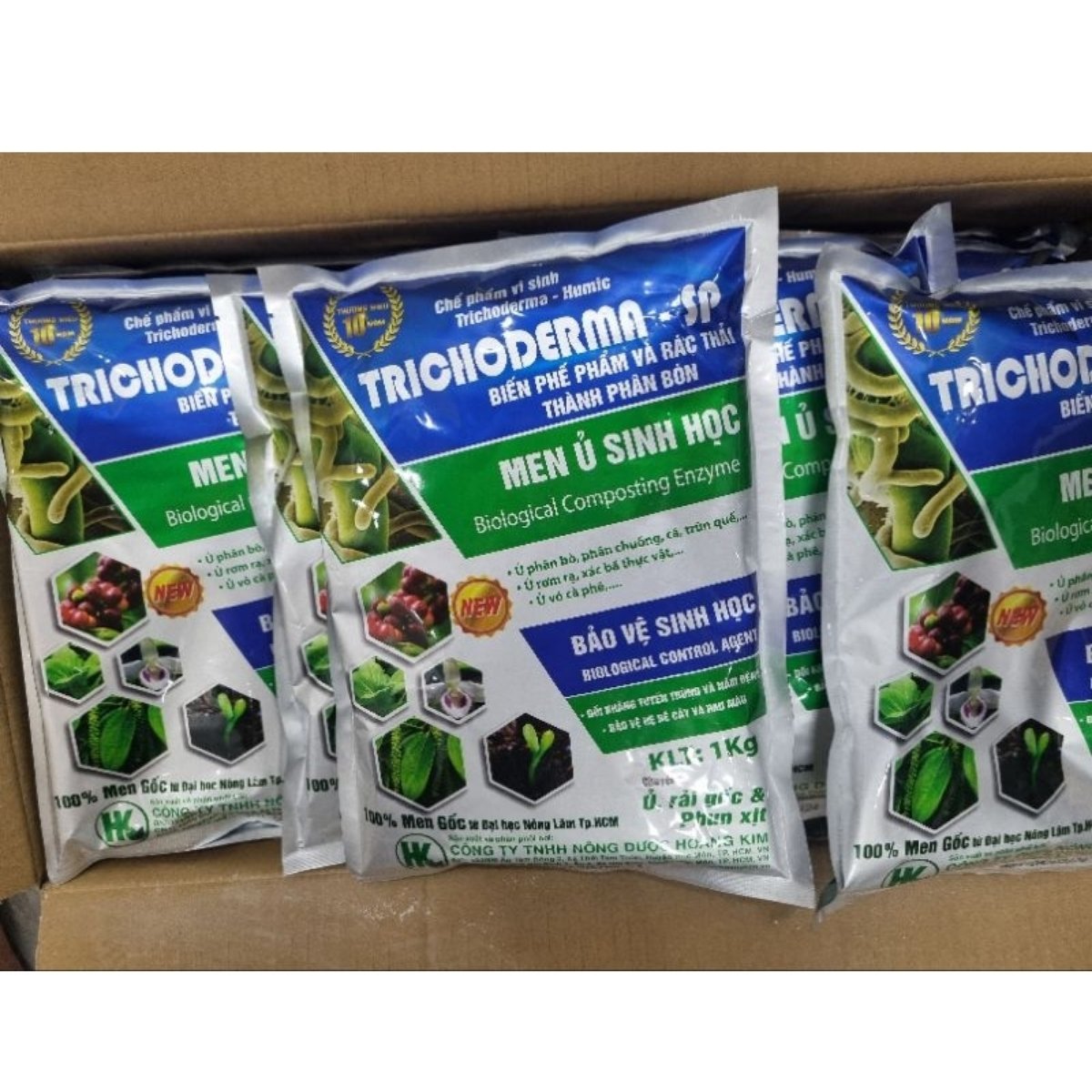 Men ủ sinh học TRICHODERMA – HUMIC HOÀNG KIM săn tuyến trùng – Gói 1kg 3
