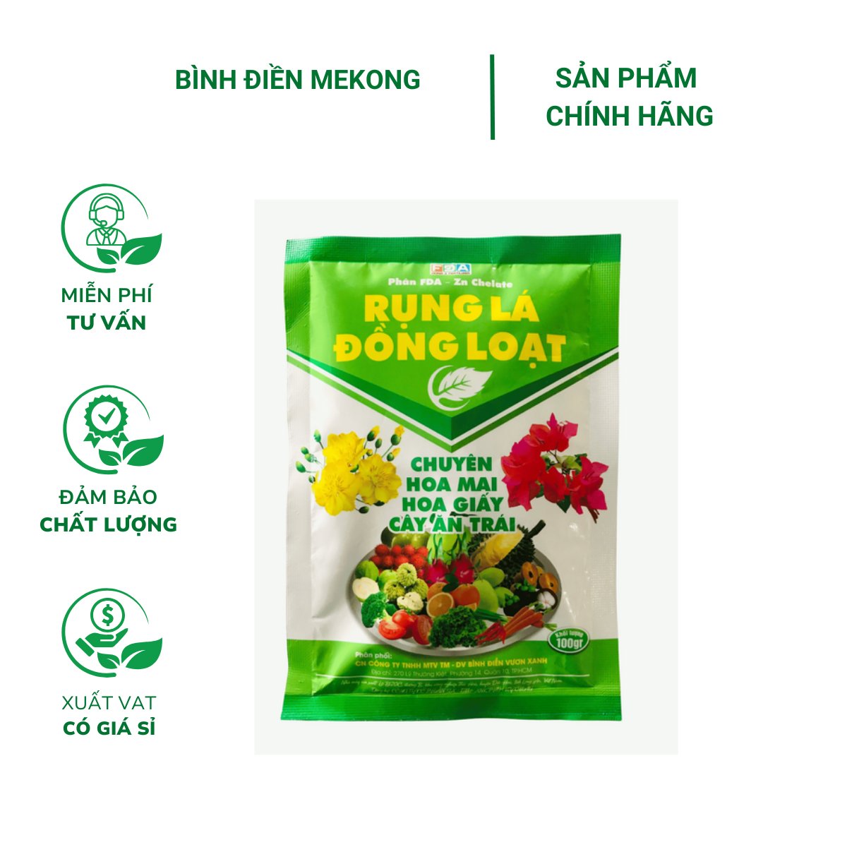 Chất rụng lá đồng loạt chuyên hoa mai, hoa giấy – Gói 100 gram