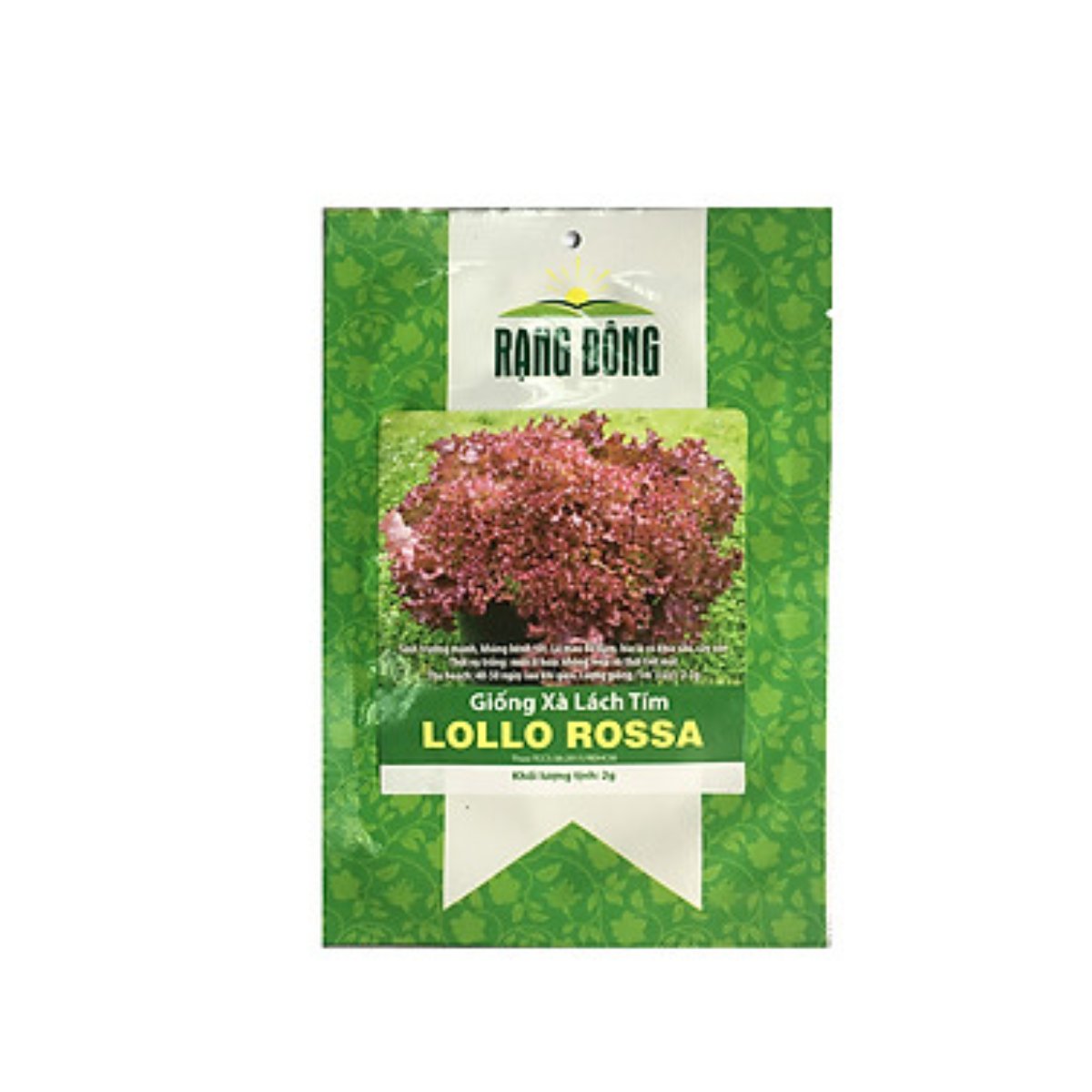 Hạt giống Xà lách tím Lollo Rossa – Gói 2 gram 2