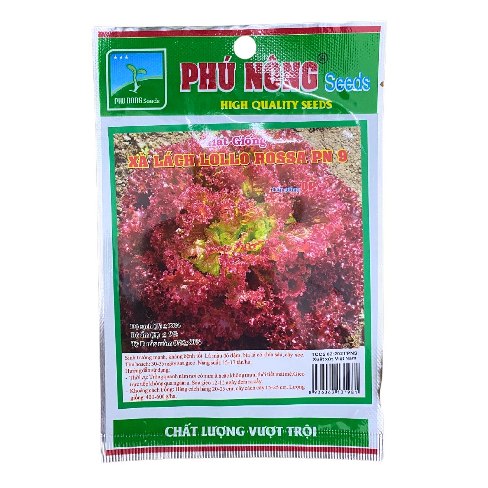 Hạt giống Xà lách LOLLO ROSSA PN 9 – Gói 2 gram