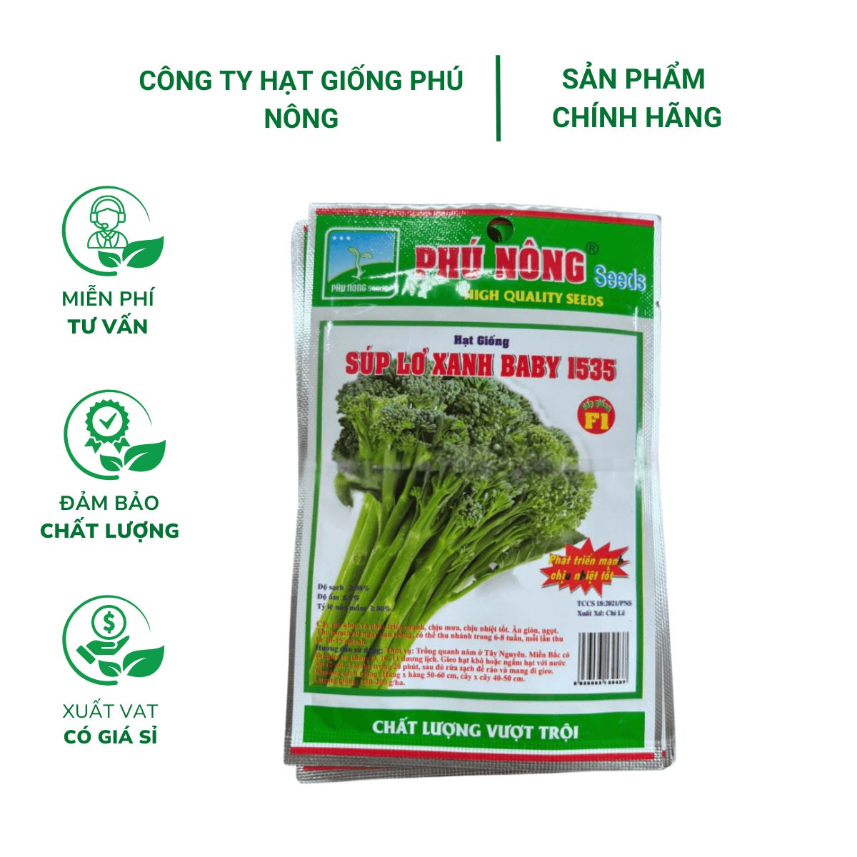 Hạt giống Súp lơ xanh baby 1535 – Gói 0.1 gram