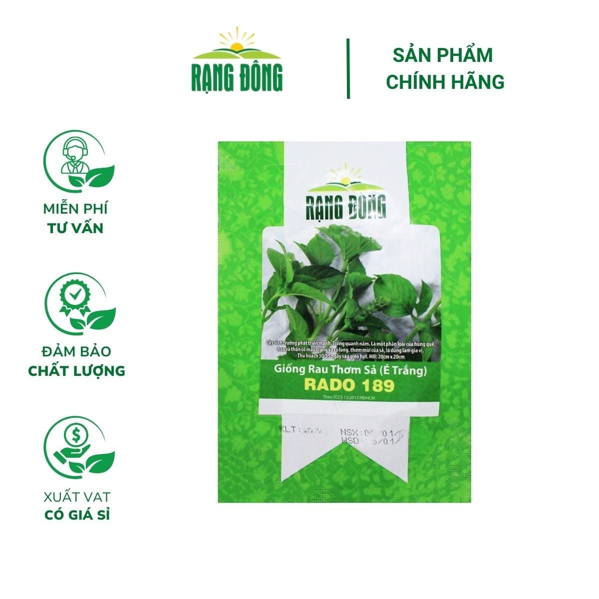 Hạt giống Rau thơm sả (é trắng) RADO 189 – Gói 5 gram
