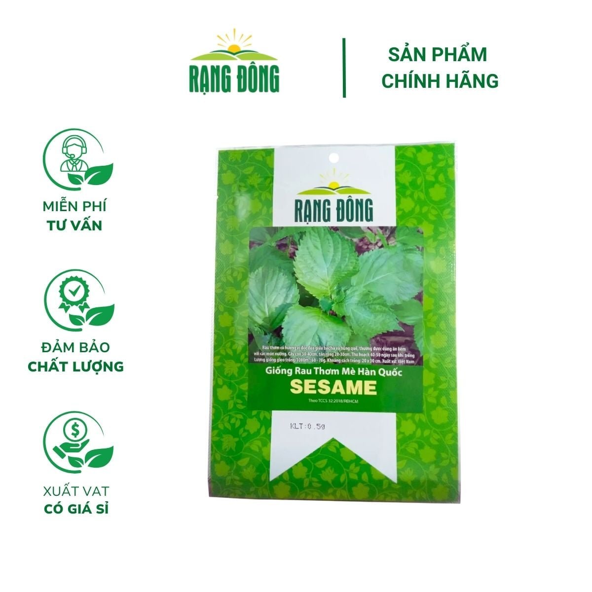 Hạt giống Rau thơm mè Hàn Quốc SESAME – Gói 0.5 gram