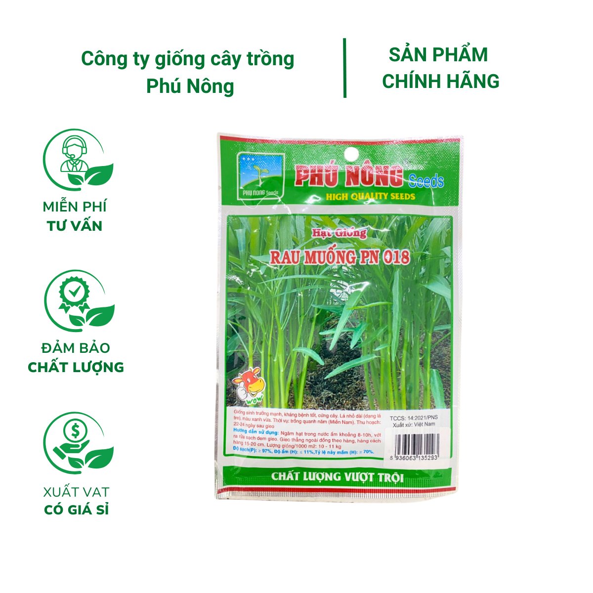 Hạt giống rau muống PN 018 – Gói 50 gram