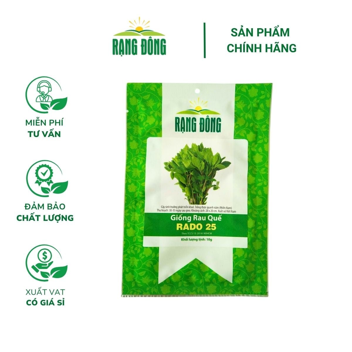 Hạt giống Rau húng quế lá to RADO 25 – Gói 10 gram