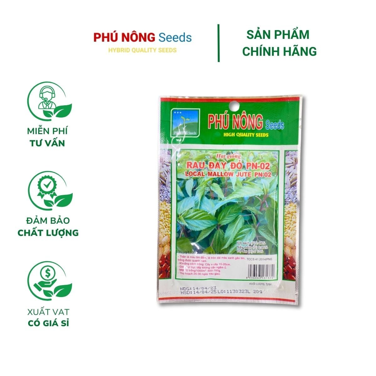 Hạt giống Rau Đay Đỏ PN – Gói 20 gram