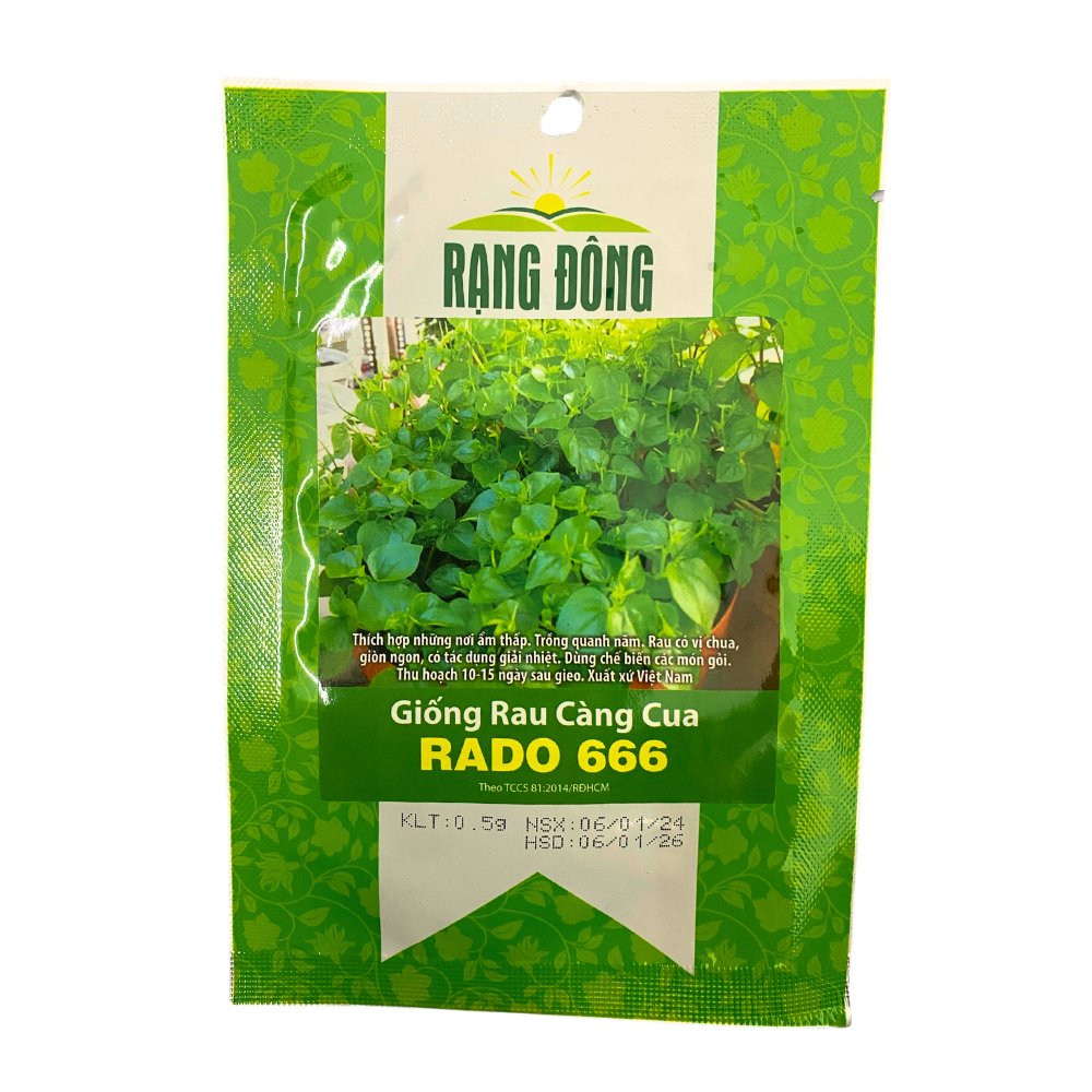 Hạt giống Rau càng cua RADO 666 – Gói 0.5 gram