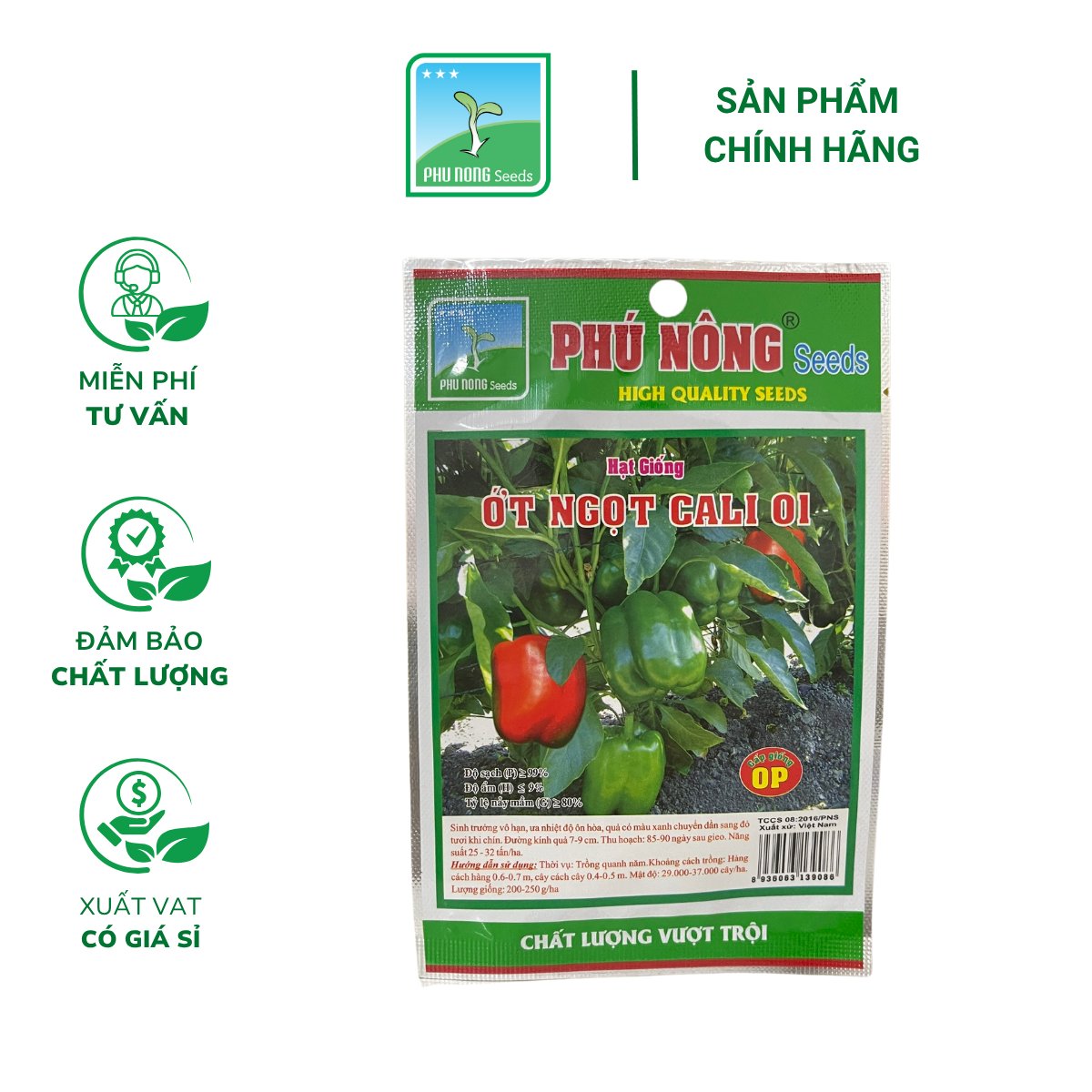 Hạt giống Ớt ngọt Cali 01 – Gói 0.2 gram