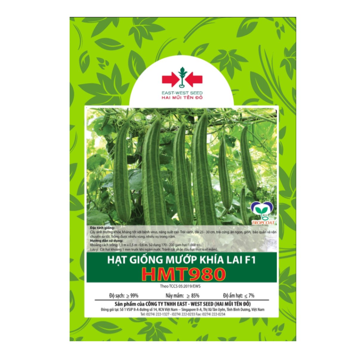 Hạt giống Mướp khía lai F1 HMT980 East-West Seed (Hai Mũi Tên Đỏ) – Gói 14 hạt