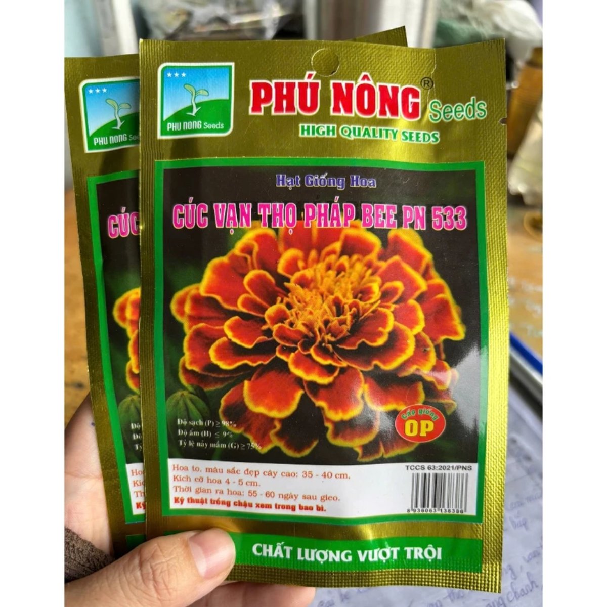 Hạt giống Hoa Cúc Vạn Thọ Đỏ Pháp Bee PN 533 – Gói 20 hạt 2