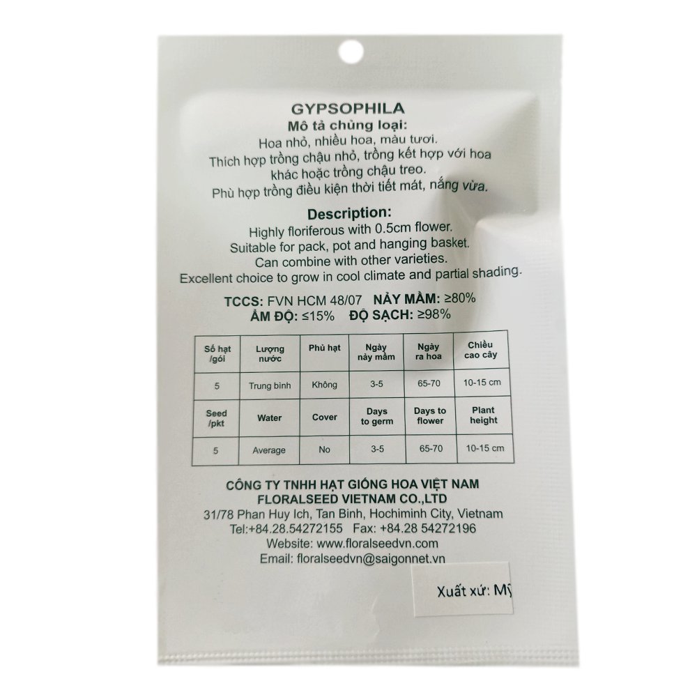 Hạt giống hoa baby FVN – Gói 5 hạt 3