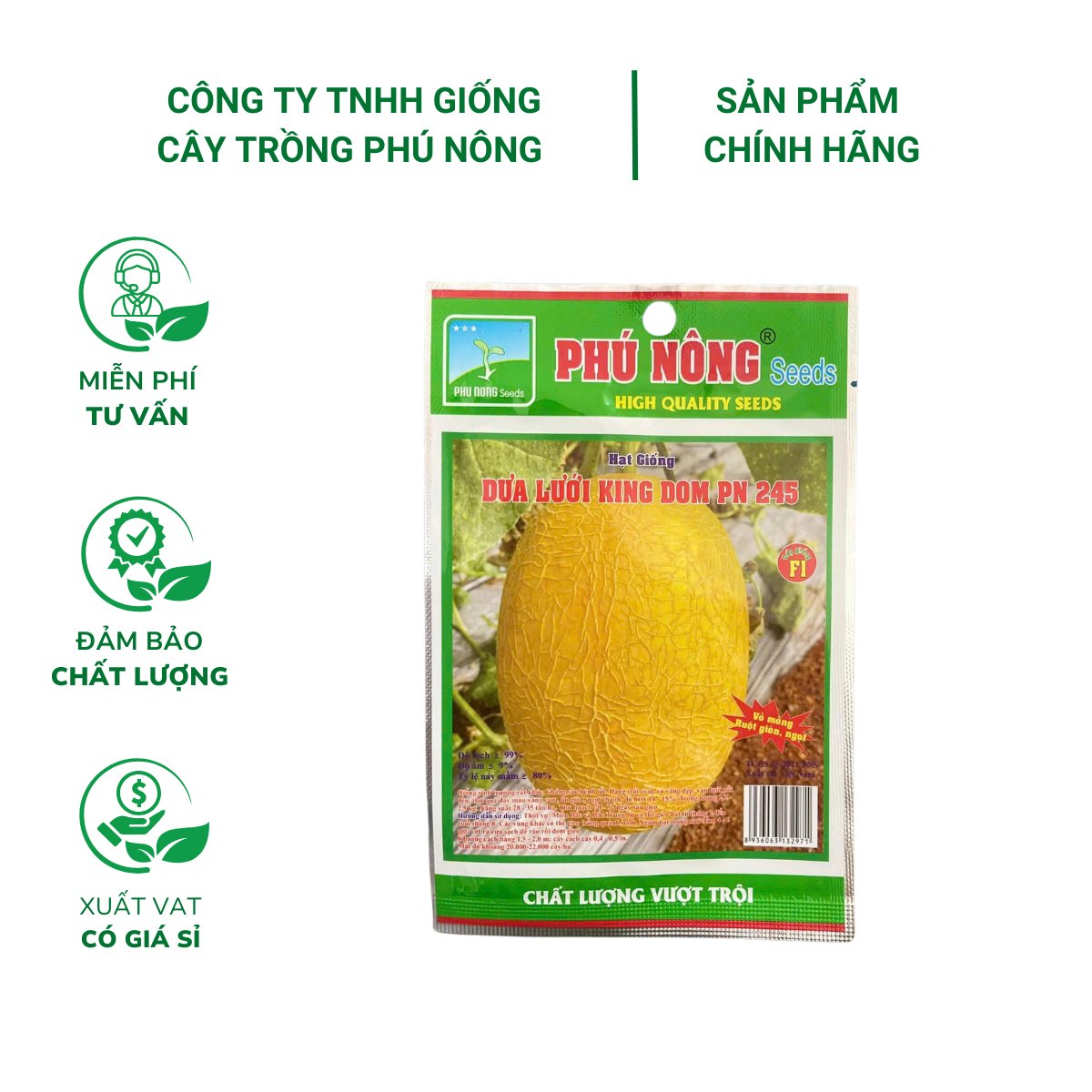 Hạt giống Dưa lưới King Dom PN 245 – Gói 10 hạt