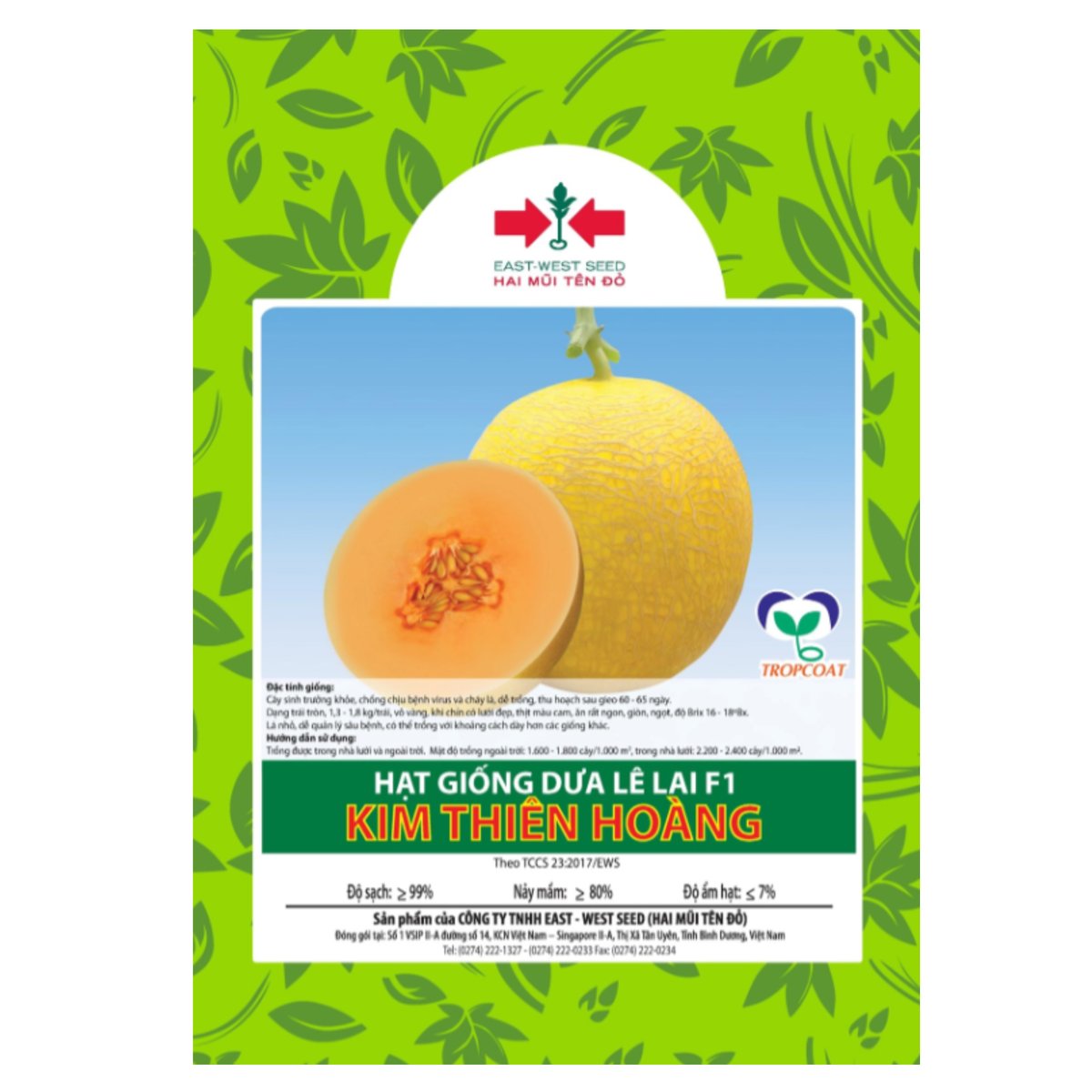 Hạt giống Dưa lê F1 Kim Thiên Hoàng East-West Seed (Hai Mũi Tên Đỏ) – Gói 10 hạt