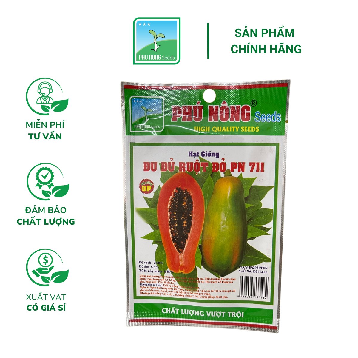 Hạt giống đu đủ ruột đỏ PN – Gói 10 hạt