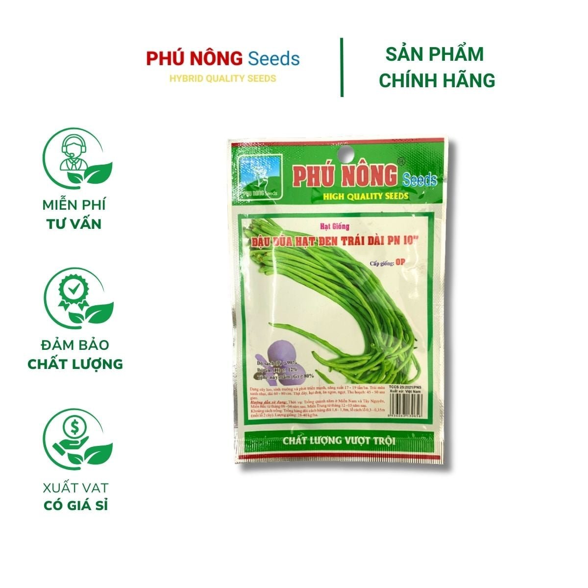 Hạt Giống Đậu Đũa Hạt Đen Trái Dài PN 09 – Gói 10 gram