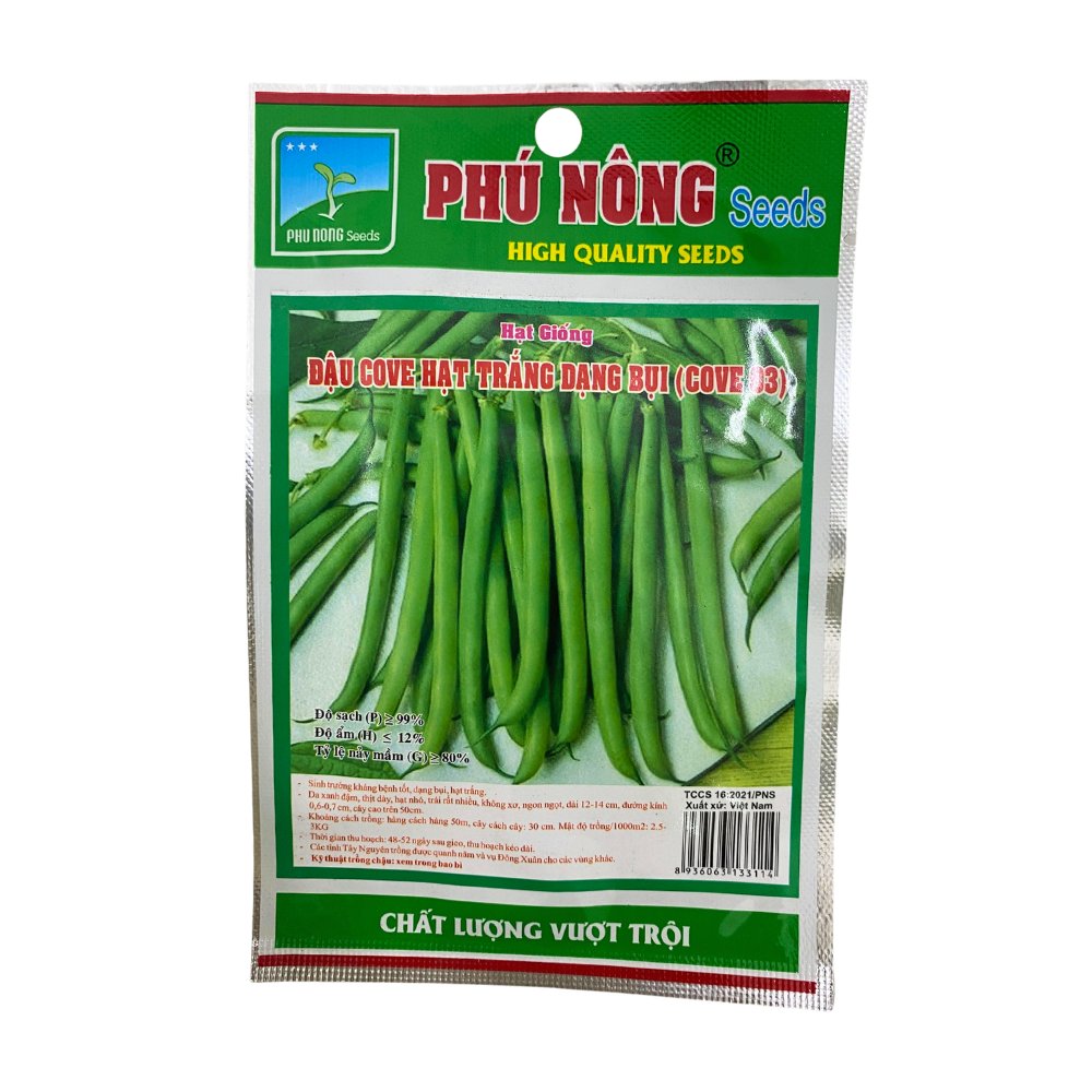 Hạt Giống Đậu Cove Hạt Trắng Dạng Bụi (COVE 03) – Gói 10 gram