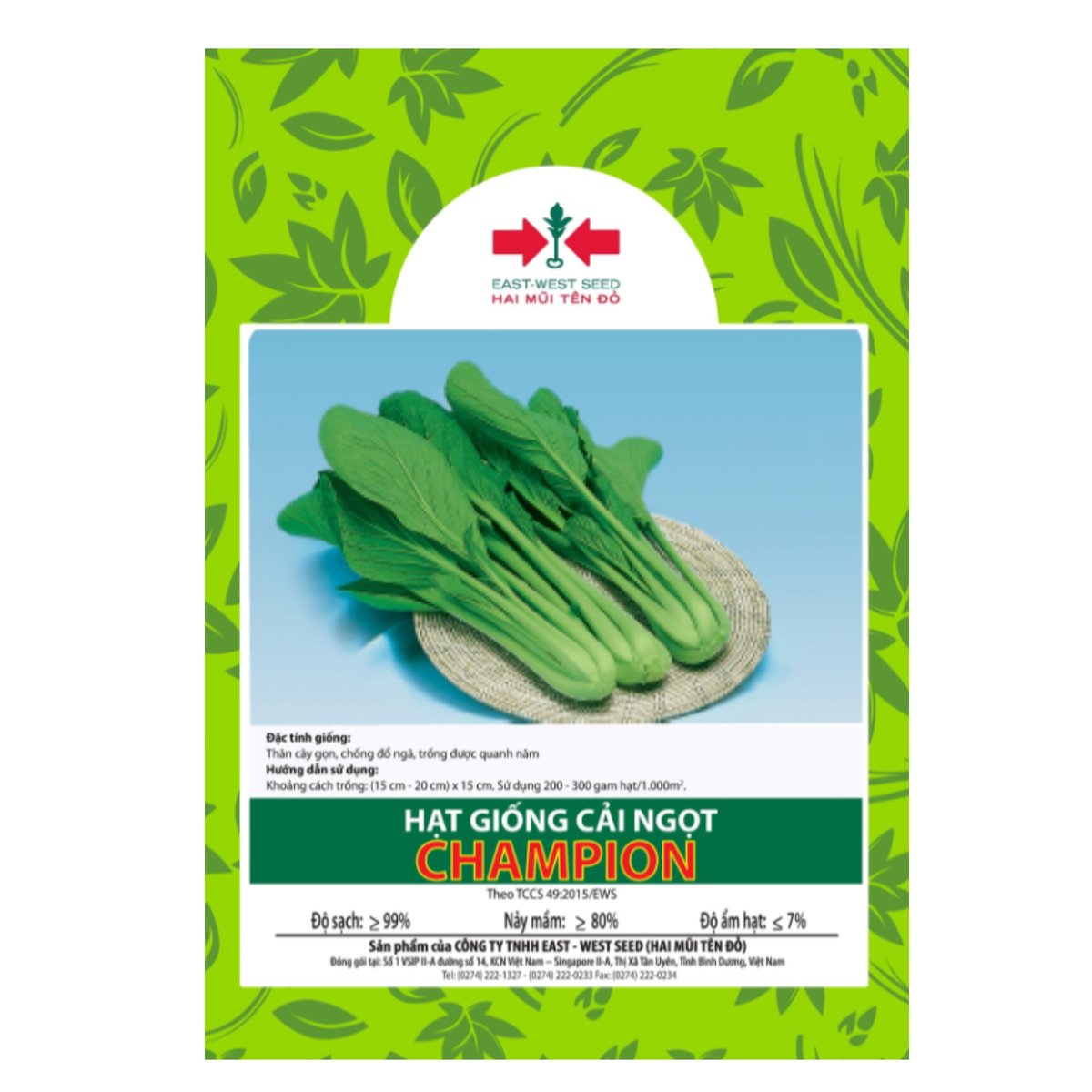 Hạt giống Cải ngọt cao sản Champion East-West Seed (Hai Mũi Tên Đỏ) – Gói 50gr